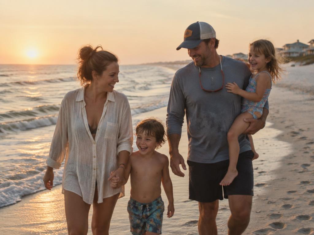 Gulf Coast family with young children at a routine doctor visit